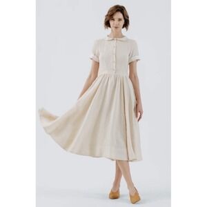 Son de Flor White Midi Dress